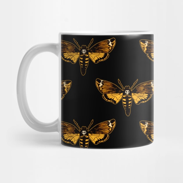 Death's Head Hawkmoth on Black by Spookish Delight